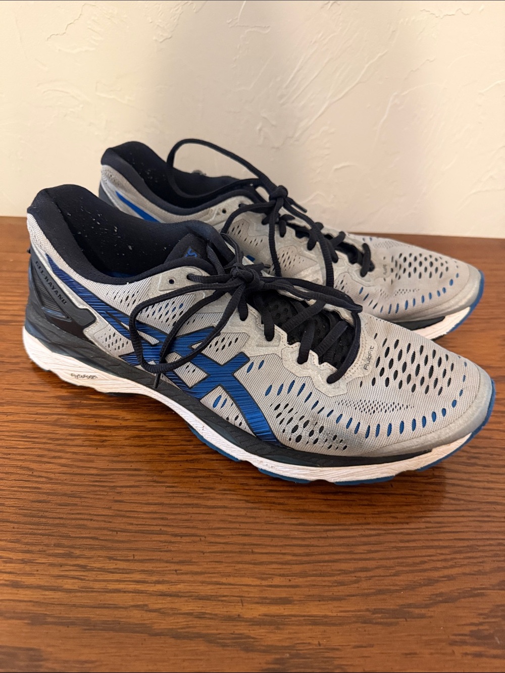 Asics Gray and Blue Performance Running Shoes
